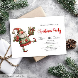 Quirky Santa Watercolor Kids Celebration Party  招待状