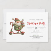 Quirky Santa Watercolor Scandinavian Party Invites 招待状 (正面)