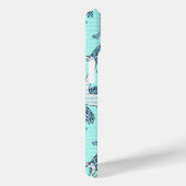 Quirky Striped Turquoise Flamingos Pattern Case-Mate iPhoneケース (裏面 / 右)