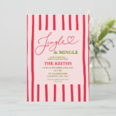 Quirky Stripes Modern Christmas Party 招待状 (スタンド正面)