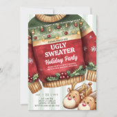 Quirky Stripes Ugly Christmas Sweater 招待状 (正面)