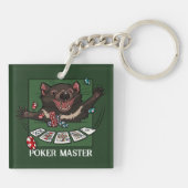 Quirky Tasmanian Devil Character Poker Cartoon キーホルダー (裏面)