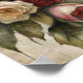 Quirky Victorian Gothic Girl & Florals London ポスター (角)