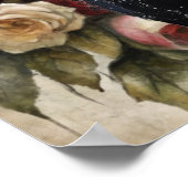 Quirky Victorian Gothic Girl & Florals London ポスター (角)