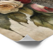 Quirky Victorian Gothic Girl & Florals London ポスター (角)