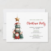 Quirky watercolor Christmas party invitation card 招待状 (正面)