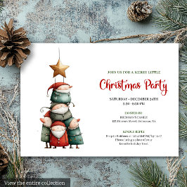 Quirky watercolor Christmas party invitation card 招待状