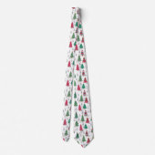 Quirky Whimsical Christmas Trees Doodles Seasonal ネクタイ (裏面)