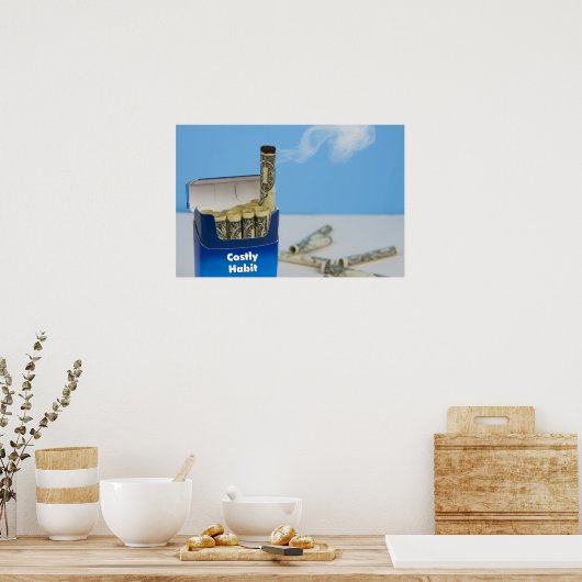 Quit Smoking Poster - Costly Habit ポスター (キッチン)