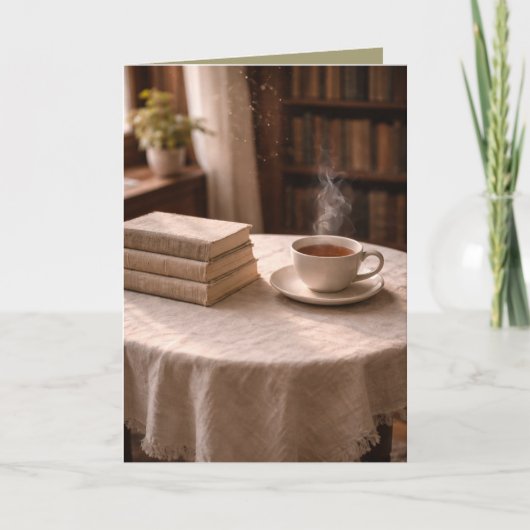 Quite Moments: Morning Tea and Books Art Card カード (正面)