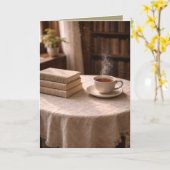 Quite Moments: Morning Tea and Books Art Card カード (黄色い花)