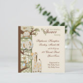 Quited猿のベビーシャワーの招待状 招待状 (スタンド正面)