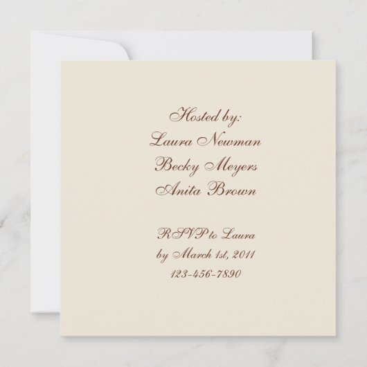 Quited猿のベビーシャワーの招待状 招待状 (裏面)