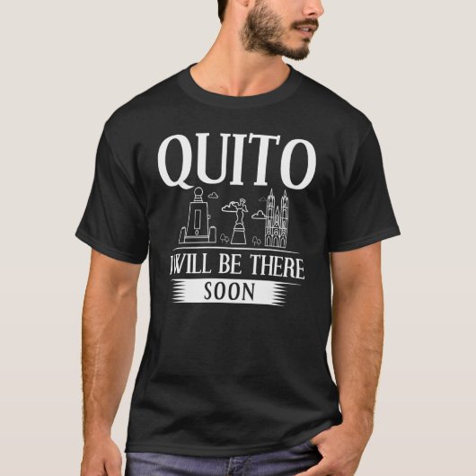 Quito Ecuador City Trip Skyline Map Travel Tシャツ (正面)