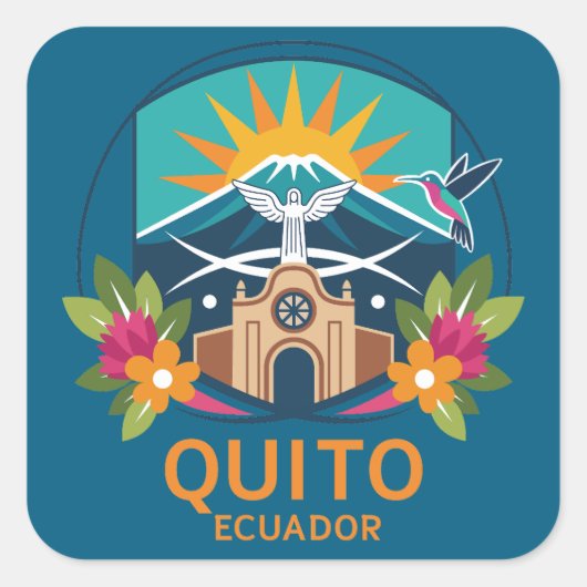 Quito Ecuador South America スクエアシール (正面)