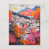 Quito Ecuador Travel City Painting Aesthetic ポストカード (正面)