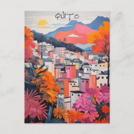 Quito Ecuador Travel City Painting Aesthetic ポストカード