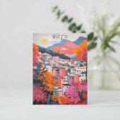 Quito Ecuador Travel City Painting Aesthetic ポストカード (スタンド正面)