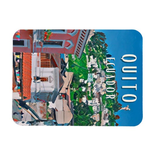 Quito, la capitale équatorienne マグネット (横)