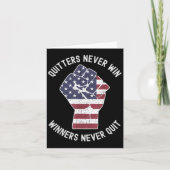 Quitters Never Win And Winners Never Quit Motivati カード (正面)