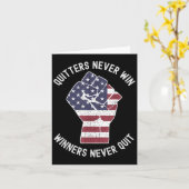 Quitters Never Win And Winners Never Quit Motivati カード (黄色い花)