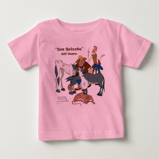 @QUIXOTEdotTV 400年のドン・キホーテ ベビーTシャツ (正面)