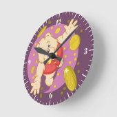 Quizzyくま ラウンド壁時計 (傾斜)