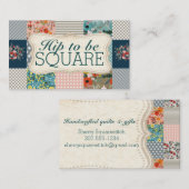 Qulterのキルティングの花柄のストライブ柄のブロックのキルト 名刺 (正面/裏面)