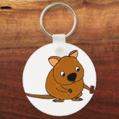 Quokkaおもしろいが自撮り キーホルダー (正面)