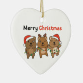QuokkaクリスマスかわいいQuokkaメリークリスマスセラム セラミックオーナメント (右)
