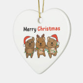 QuokkaクリスマスかわいいQuokkaメリークリスマスセラム セラミックオーナメント (左)