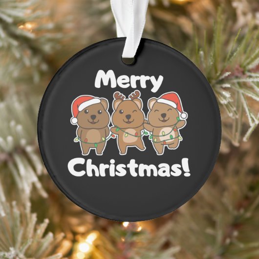 QuokkaクリスマスかわいいQuokkaメリークリスマス オーナメント (ツリー)