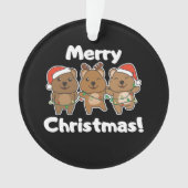 QuokkaクリスマスかわいいQuokkaメリークリスマス オーナメント (正面)