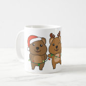 Quokkaクリスマスクリスマス動物かわいいQuokkas コーヒーマグカップ (正面左)