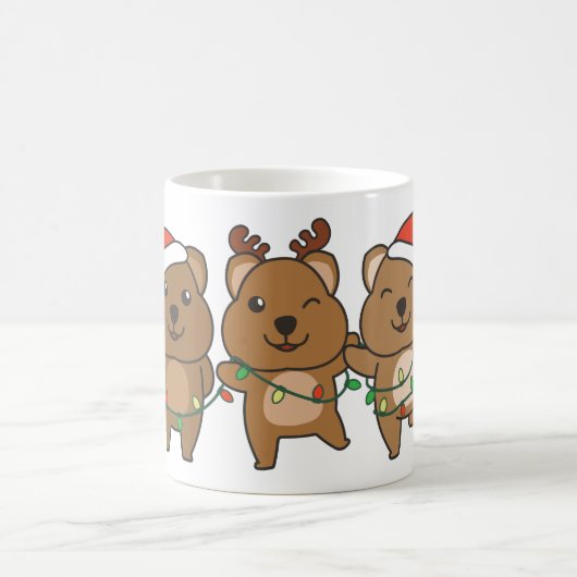 Quokkaクリスマスクリスマス動物かわいいQuokkas コーヒーマグカップ (中央)