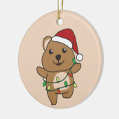 Quokkaクリスマス冬の動物Quokkasセラミックまたは セラミックオーナメント (左)