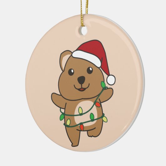 Quokkaクリスマス冬の動物Quokkasセラミックまたは セラミックオーナメント (左)