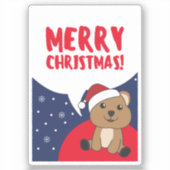 Quokkaクリスマス雪の冬の動物Quokkasスティック シール (正面)