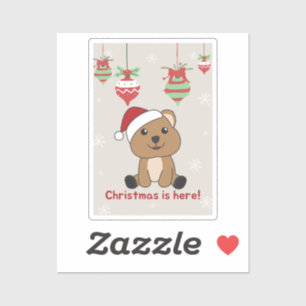 Quokkaクリスマス雪の冬の動物Quokkasスティック シール