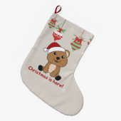 Quokkaクリスマス雪の冬の動物Quokkas大 ラージクリスマスストッキング (正面 (吊り時))