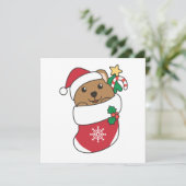 Quokkaクリスマス雪の冬の動物Quokkas Holid シーズンカード (スタンド正面)