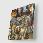 『Quokkaクロニックス心温まるフォトコラージュ』 スクエア壁時計 (傾斜)