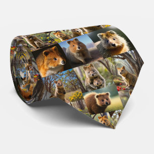 『Quokkaクロニックス心温まるフォトコラージュ』 ネクタイ