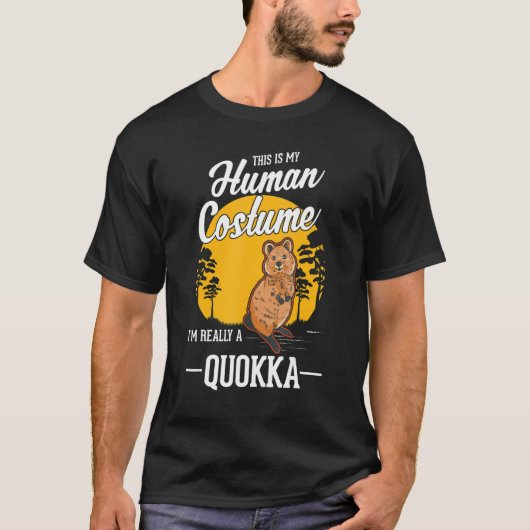 Quokka人間の衣装ハロウィンクッカ Tシャツ (正面)