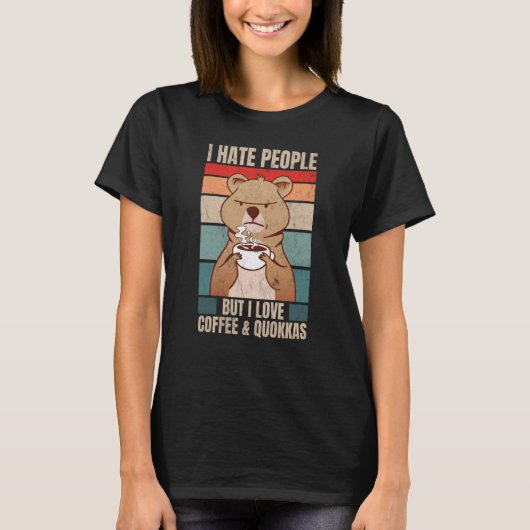 Quokka私は人々を憎むオーストラリアの動物Quokka Tシャツ (正面)