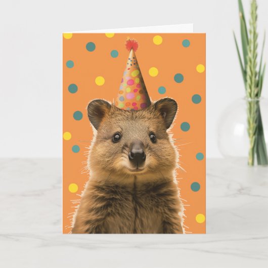 Quokka誕生日パーティーのグリーティングカード カード (正面)