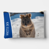 Quokka Cute Animal on the Beach Australia Blue アクセサリーポーチ (裏面)