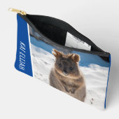 Quokka Cute Animal on the Beach Australia Blue アクセサリーポーチ (見開き)