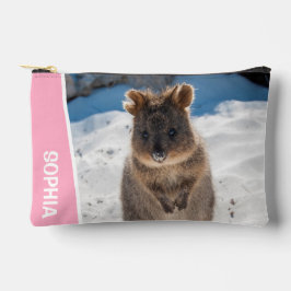 Quokka Cute Animal on the Beach Australia Pink アクセサリーポーチ