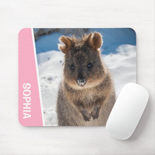Quokka Cute Animal on the Beach Australia Pink マウスパッド (マウス)